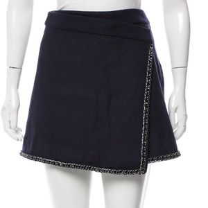 Tory Burch chained Trim Wool Mini Skirt